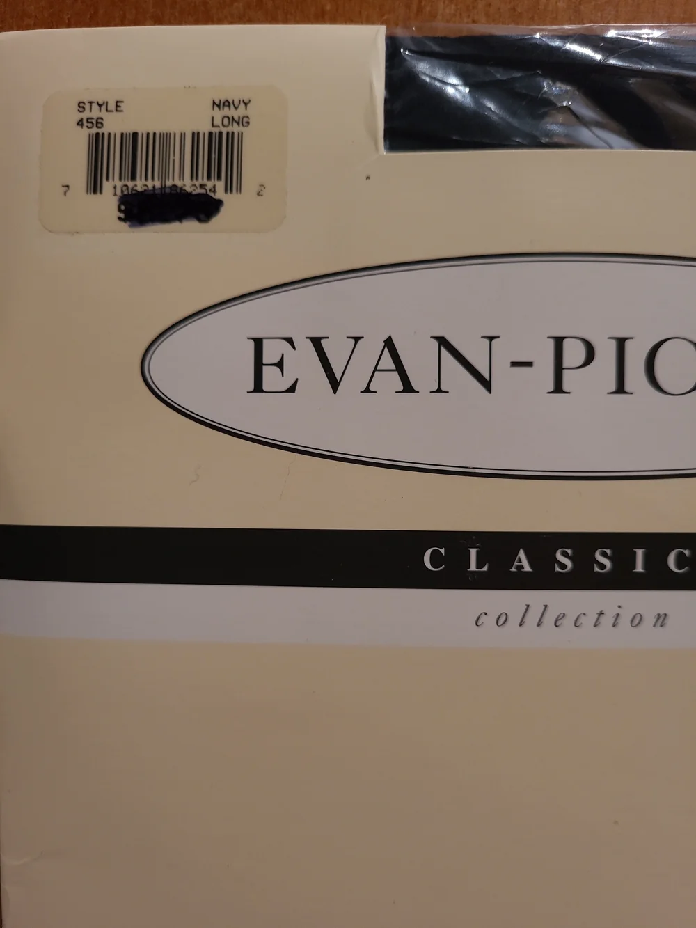 EVAN-PICONE Classics Sheer Control Top Pantyhose Navy Long NWT
